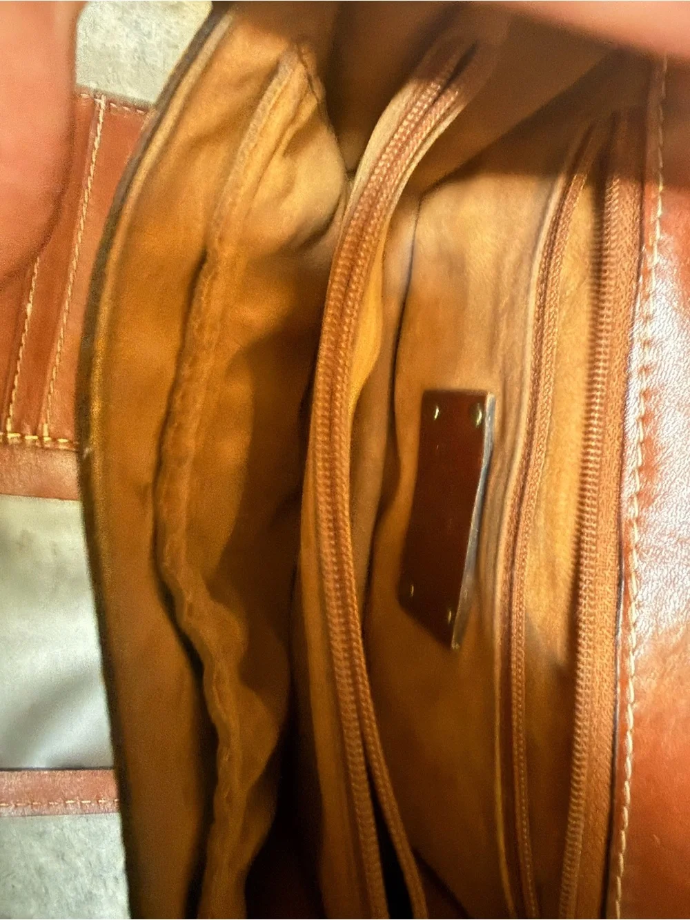 Patricia Nash Brown Leather Crossbody Bag with Gold Clasp and Braided Detail